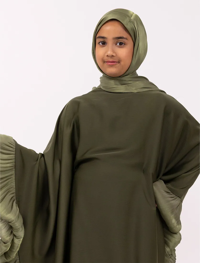 Olive Girls Organza Trim Kaftan